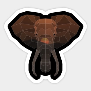 Elephant Low Poly Double Exposure Art Sticker